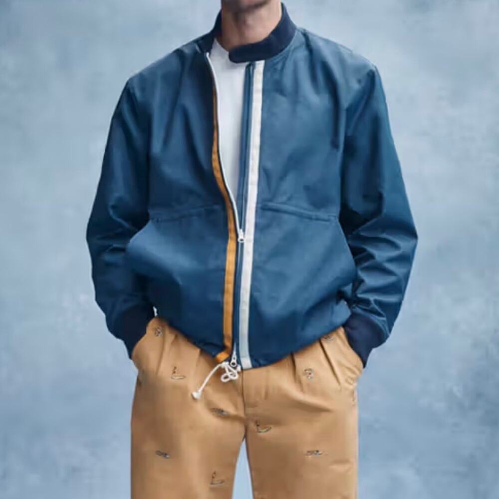 Beams Plus x J Crew Americana Boat Jacket Men's Medium Blue Color Trim RARE